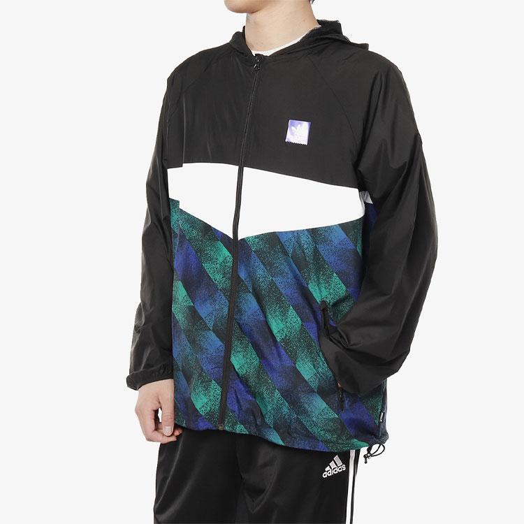 Adidas Originals Trefoil Zip-Up Hooded Track Jacket Men Outerwear Multicolor DU8380