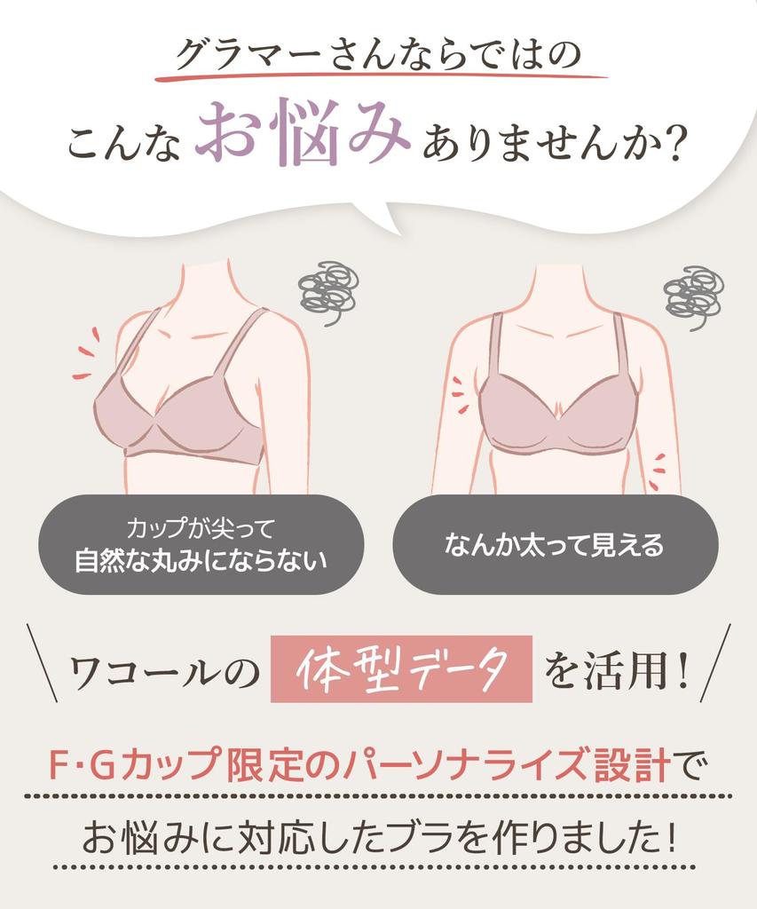 Bra Cup Personalized Natural Slim Plus Size Bra for Women with a Curvy BR Wing/Wacoal [F/G Only] Design, Silhouette, Back, Body, KB7100, Women's