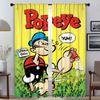 Popeye the Sailor Elegant Room Curtains for Living Room Home Interior Curtains 2 Pieces Tulle for Bedroom Halloween Decoration