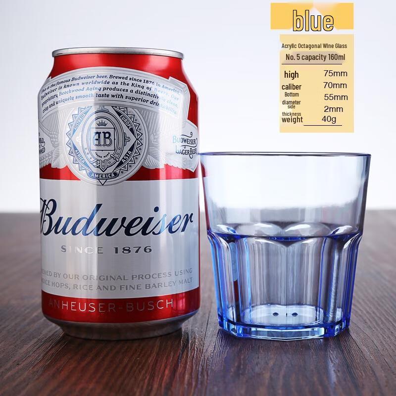 HANDUNYOU Drop-Resistant Octagonal Acrylic Beer Mugs