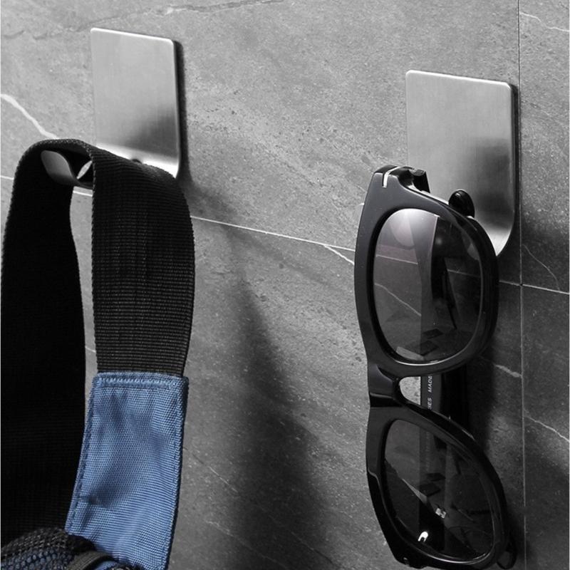 Stainless Steel Drillless Bathroom Razors Holder Wall Mounted Hook For Shaver Organizers Waterproof Rustproof Bath Storage Solution