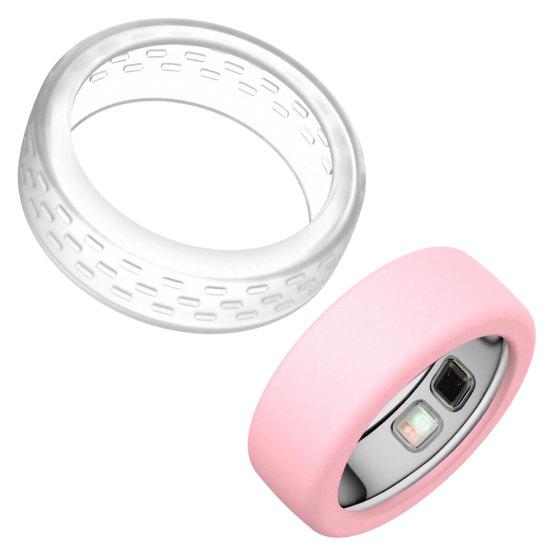 Smart Ring Cover 2 Pcs Silicone Protector for Oura Ring5, Ultra-Thin Sleeve, Durable Protection Scratch Resistant Waterproof All Round Daily Women Men