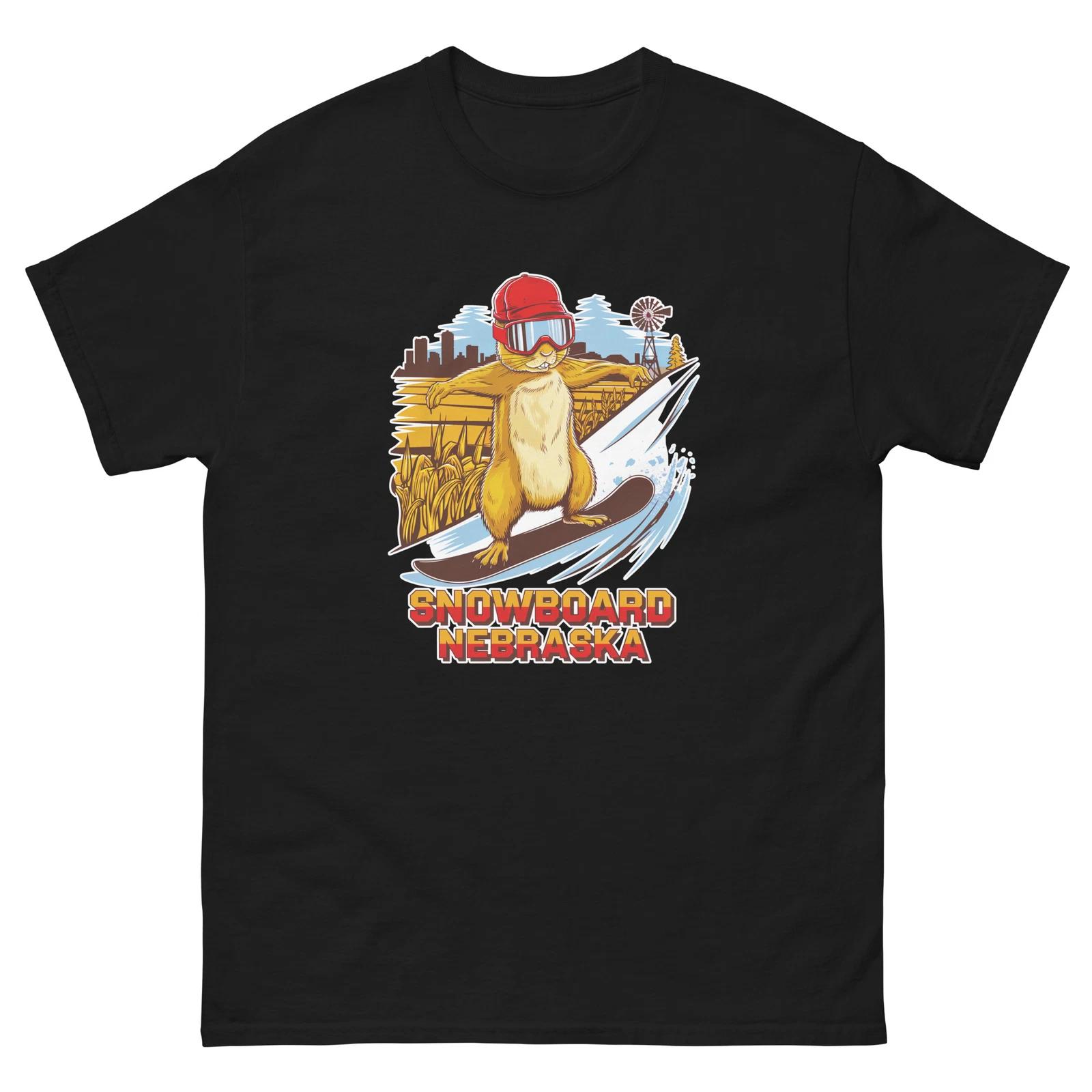 

Snowboard Nebraska Prairie Dog USA Snowboarding Animal T-Shirt 2XL