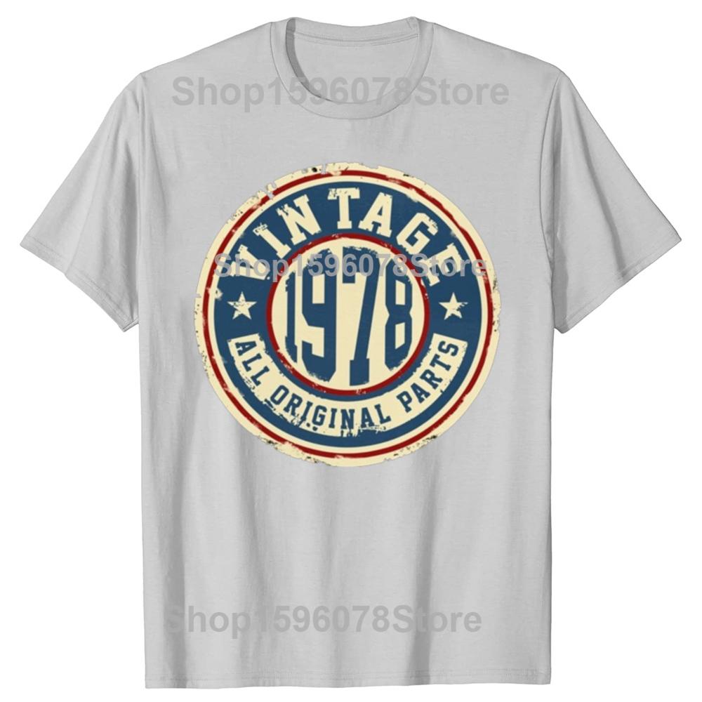 Vintage 1978 All Original Parts 100 Cotton Tshirts Men Fashion Print Tshirt Loose Oversized Streetwear Hip Hop Unisex T Shirt