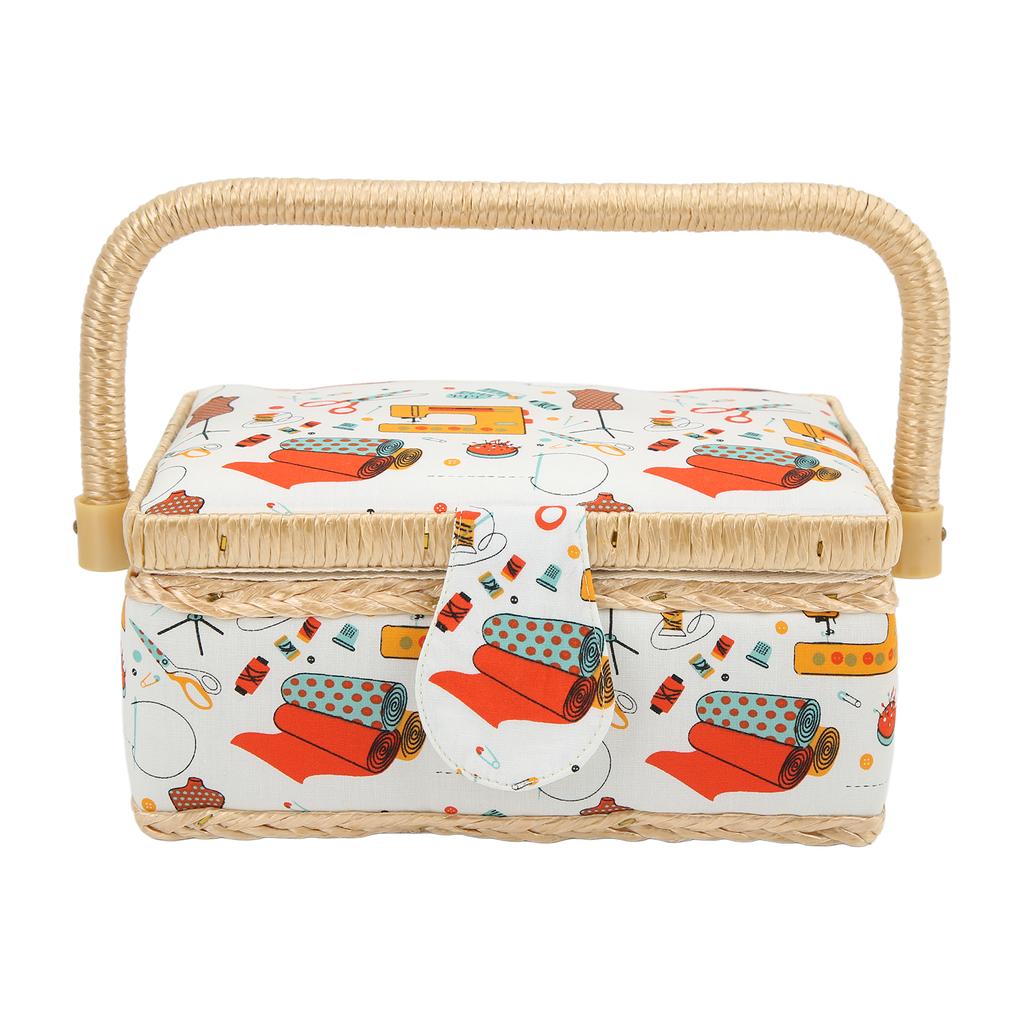 Sewing Box Wear Resistant Lightweight Practical Multifunction Sewing Basket for Travel Orange