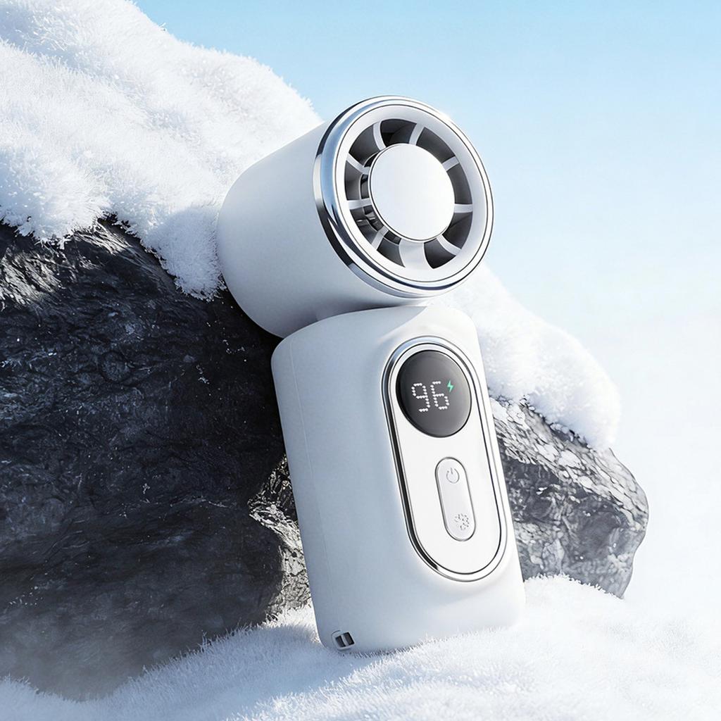 Small Pocket Fan 3000mAh Portable Fan Adjustable 5-Speed with LED Display for Outdoor Travel Office Travel Accessories Gift