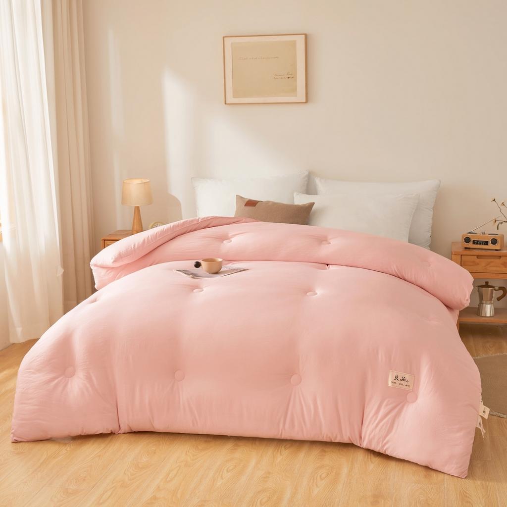 Solid color soybean fiber quilt autumn and winter thickened warm quilt core student four seasons quilt