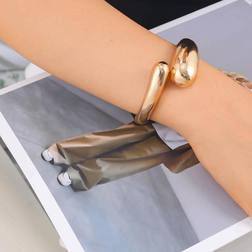 Europe American Style Exaggerated Open Bangle Wide Drop-shaped Bangle  Gift