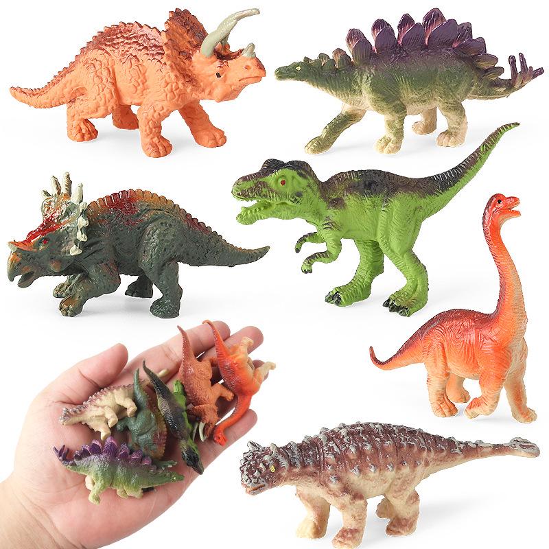 Dinosaur Mini Toy Set: Stegosaurus, T-Rex, Spinosaurus, Pterodactyl Models for Children