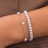 Imitation Pearl Bracelet Set for Women - Two-Piece 4mm Design