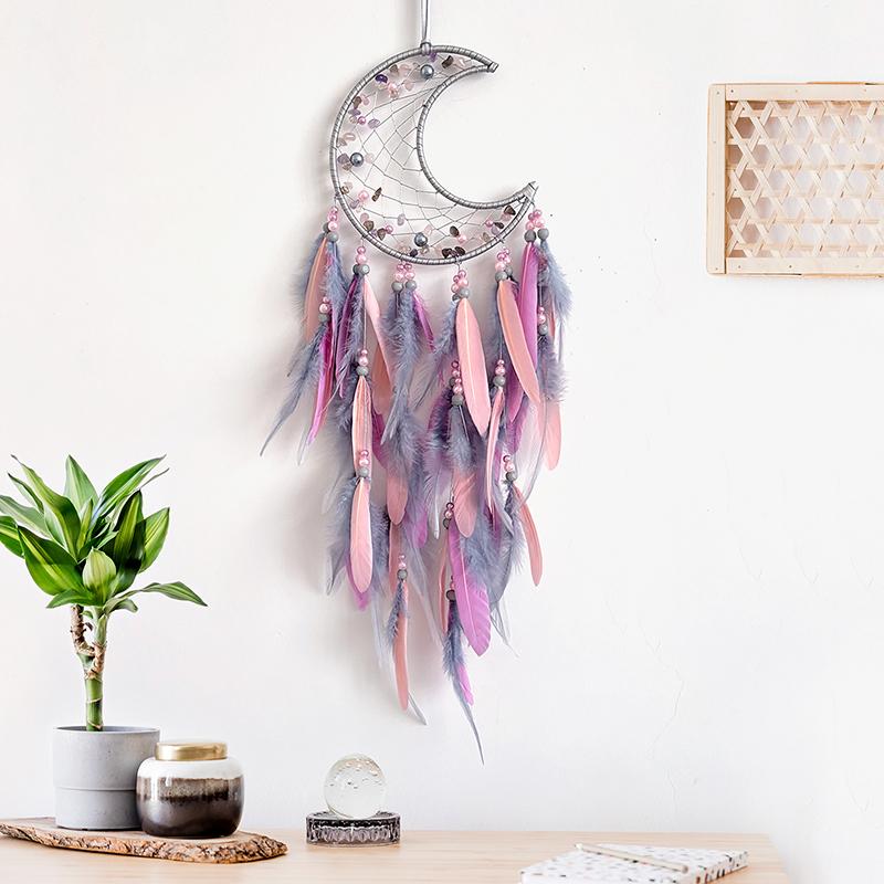 Dream Catcher Handcraft Colorful Feather Wind Chimes Wall Pendant Bedroom Living Room Decoration Festival Party Gifts Home Decor