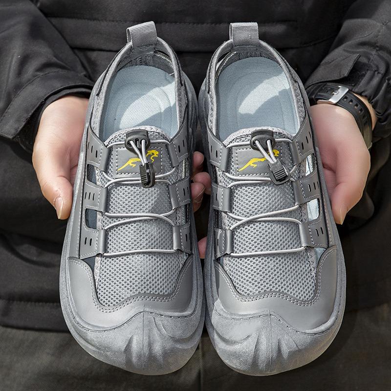 Large Size Sandals Men's Summer Outdoor Wear-resistant Bag Head Men's Shoes Breathable Wading Shoes Casual One-pedal Shoes