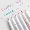 6pcs Double Line Color Pens Set Morandi 2 Lines Spot Highlighter Liner Drawing Stationery School A6768