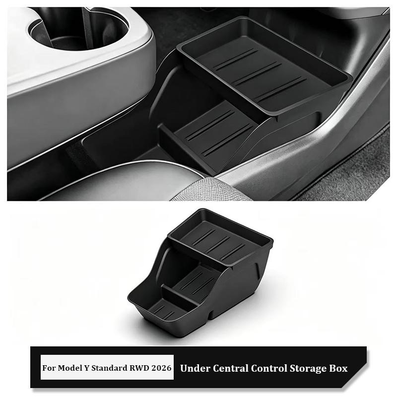 Lagere Opbergbak Middenconsole Voor Tesla Model Y Standaard RWD 2026 Organizerbak TPE Opbergbak Interieuraccessoires