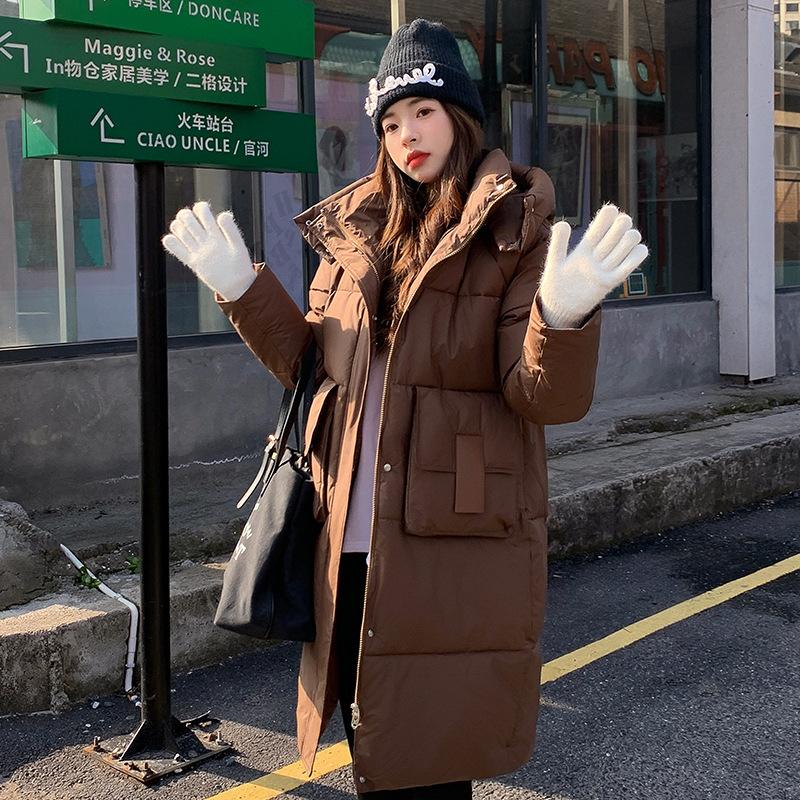 Down cotton clothes anti-winter women's new medium and long fashionable loose thickened warm jacket