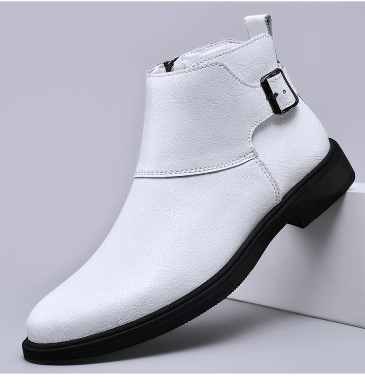 Herren-Martinstiefel aus echtem Leder – große Größen 45–48, seitlicher Reißverschluss, Chelsea- und kurze weiße Varianten für Herbst und Winter