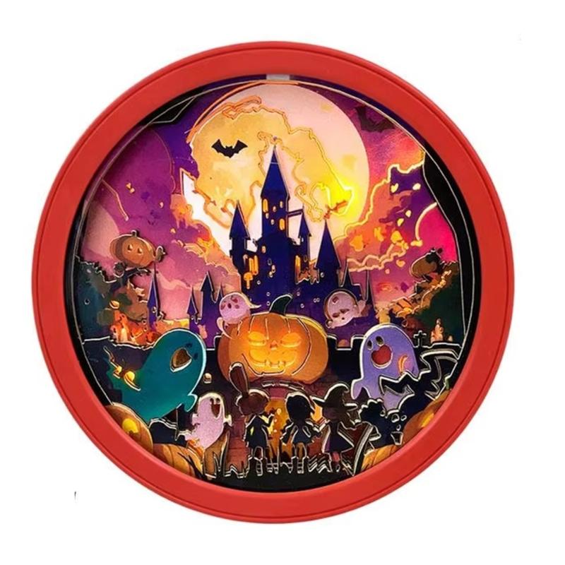 

A25F-Refrigerator Magnets Vintage Halloween Garage Magnet Decal Festive Memorial Sticker For Planners Kitchen Festival Home B