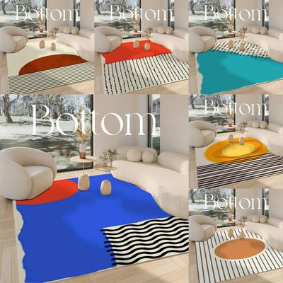 Stylish Abstract Color Block Area Rug Living Room Carpet Non Skid Floor Mat for Bedroom Balcony Under Coffee Table Kitchen Mat