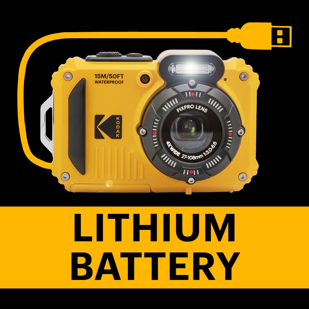 KODAK PIXPRO WPZ2 Rugged and Dustproof WiFi Digital 4x Optical 1080P Full HD Video Blogging Camera with LCD Screen Waterproof, Shockproof, Camera,