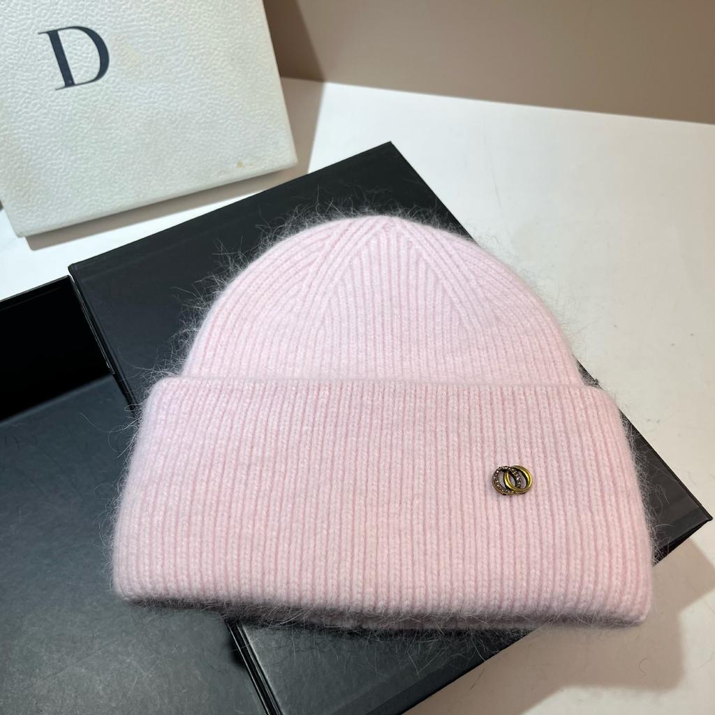 Xiaoxiangfeng Double-circle Knitted Hat Winter Russian Outdoor Warm Rabbit Fur Ear Protection Hat French Premium Wool Hat