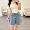 New ArrivalS Open Run Women S Flare Cut Wide Denim ShortS