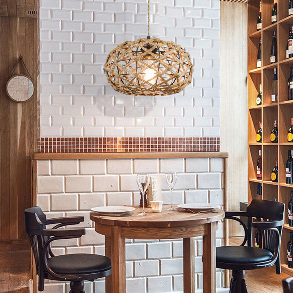 Creative Retro Industrial Style Twine Pendant Lamp Lampshade Home Decoration Dining for American Restaurant Bar Ceiling Lighting