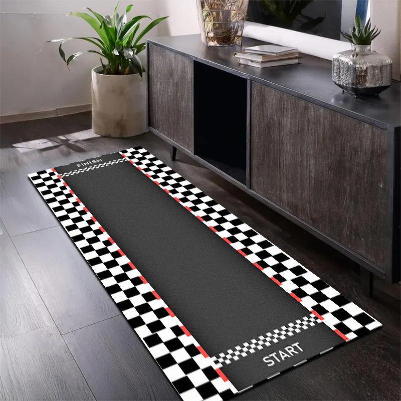 Racing Track Rug Soft to the touch and easy to clean Perfect for living rooms, kitchens, bedrooms, and home decor