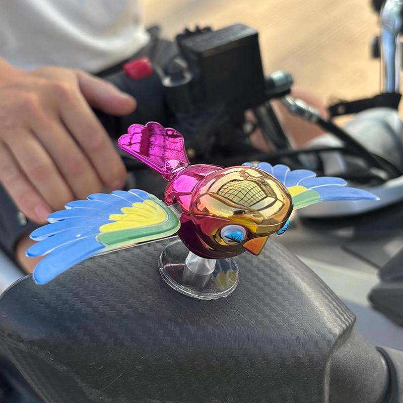 Simulation Flying Bird Motorcycle Car Ornaments Waving Wings In The Wind Cute Companion Little Bird Creative Car Fun Companion