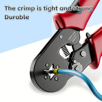 Self-Adjusting Ferrule Crimping Tool for Wire Terminals, Adjustable Ratchet Pliers, Electrical Repair Tool