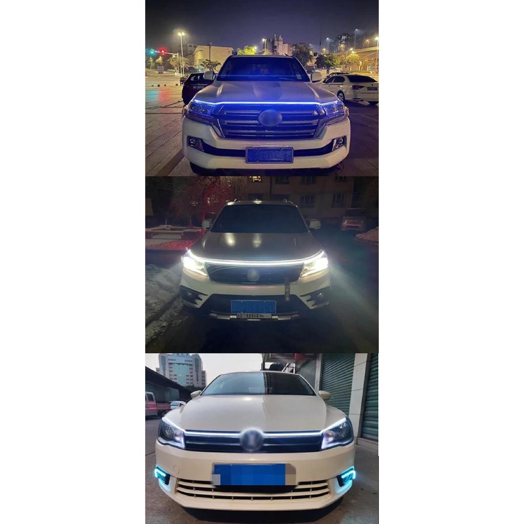 LED Car Hood Atmospheric Light Bar Waterproof Car Exterior Decorative Lighting Decorative Headlights Ambient Light 12V Universal