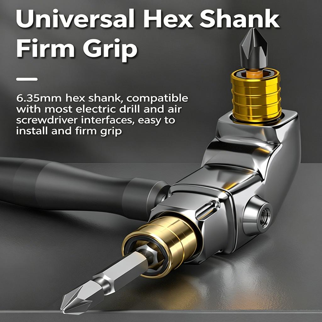 90 Degree Angled Adapter Bit Screwdriver Right Angled Driver Metal Steel Screwdriver Angled Tool for Screwdriver Bit