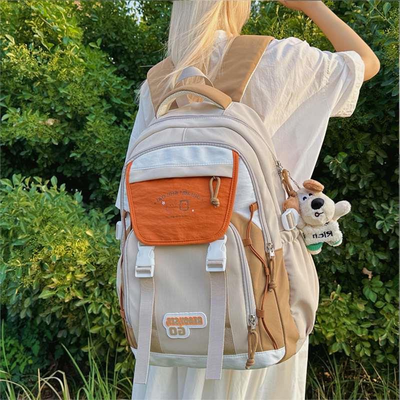 Schoolbag1011 new high-value versatile backpack lightweight junior high school girls high school students party schoolbag women travel backpack