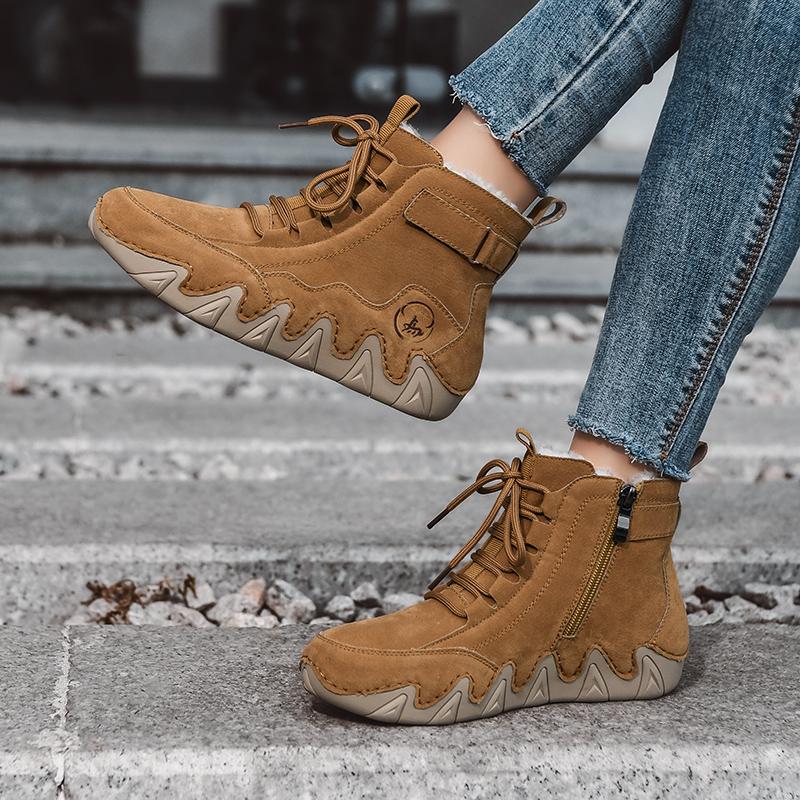 Luxury Brand Women Ankle Boots Designer Warm Women Snow Boots with Fur Non-slip High Top Work Shoes Comfortable Cotton Boots