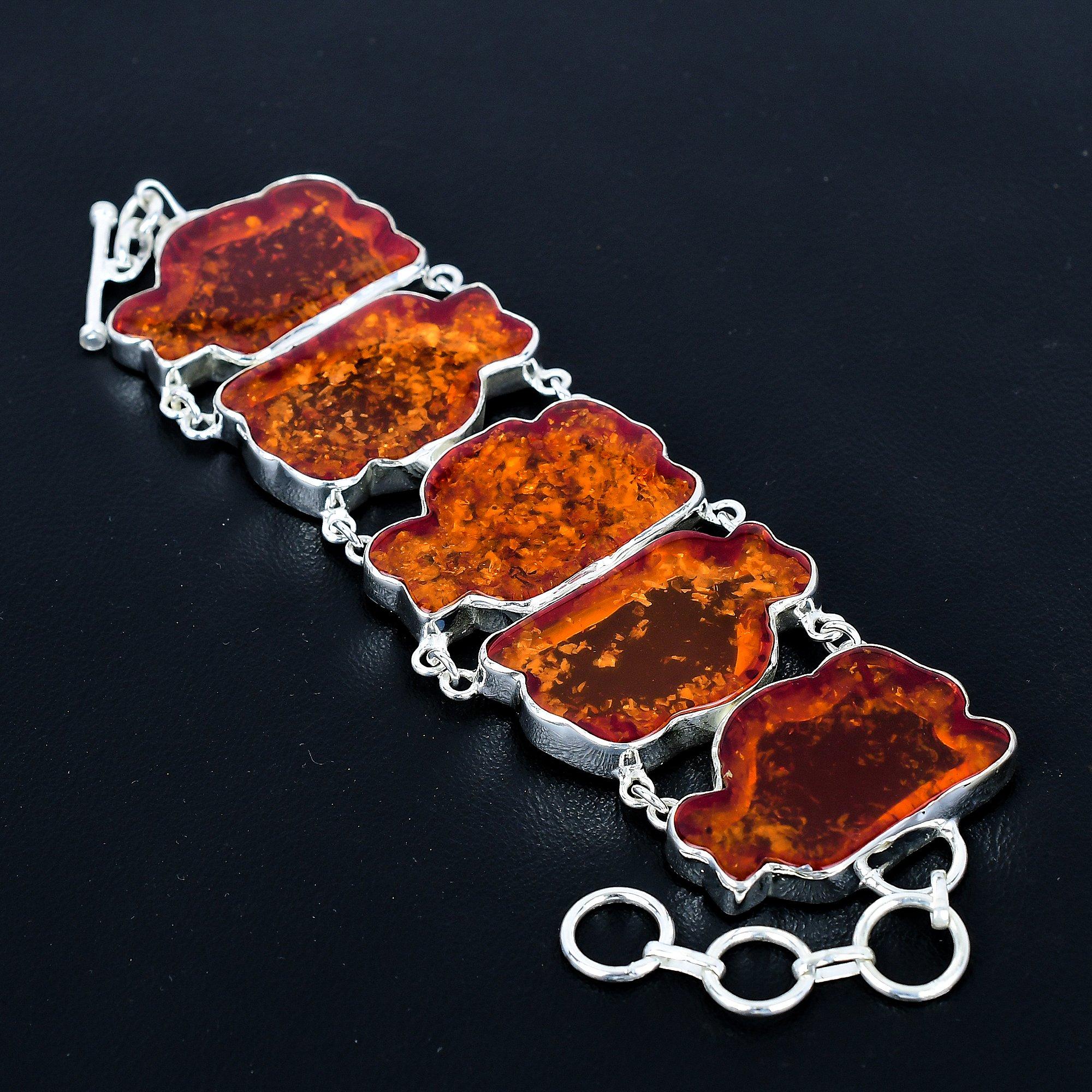 

Baltic Amber Bracelet 925 Sterling Silver Bracelet Handmade Bracelet Silver Jewelry Baltic Amber Gemstone Bracelet Any Occasion Gift For Valentine Day 8 помаранчевий