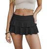 Women's Mini Skirt Low Waist Solid Color Ruffle Hem Skirt Lingerie Sexy Hot Skirts Summer