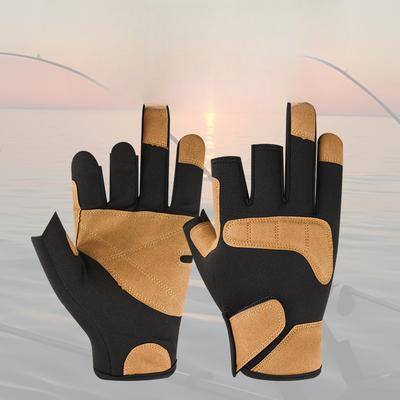 New Fishing Gloves Leak Three Fingers Waterproof  Non Stick Bait Anti Slip Wear Resistant Thickened Rock Fishing Gloves