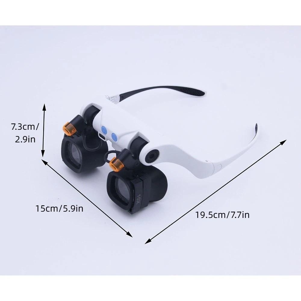 Professional LED Magnifying Glasses Rechargeable Jewelers Repair Wearing Magnifier  Jewelers
