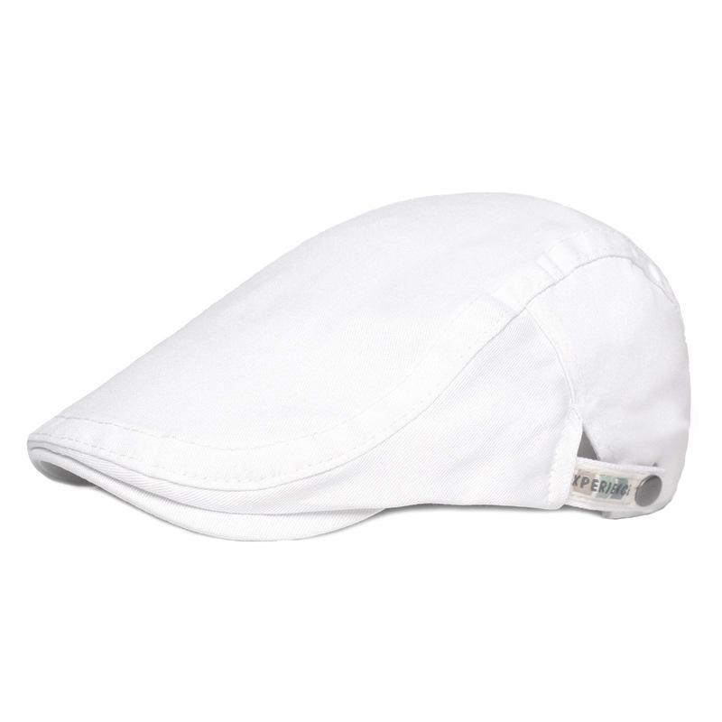 

Литературная молодежь Берет Мужские и женские шляпы Простая кепка вперед Кепка с утиным язычком Шляпа M（56-58cm） белый