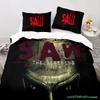 Chainsaw Fright Bedding Set Single Twin Full Queen King Size Halloween Bed Set Aldult Kid Bedroom Duvetcover Sets 3D Print 011
