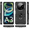 Coque de protection - E.F.CONNECTION - pour Xiaomi Redmi A3 - Antichoc - Anneau rotatif - Noir