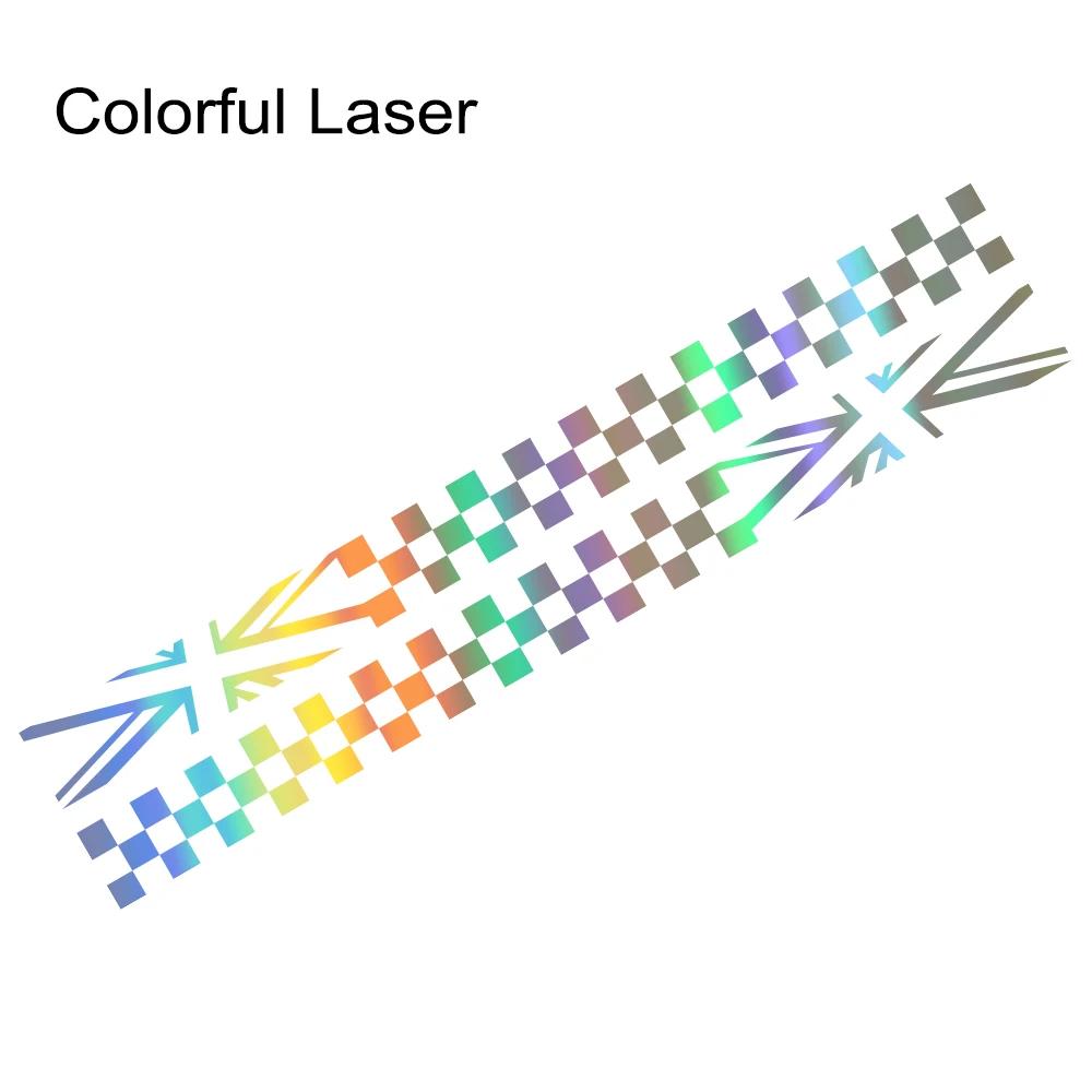 Car Window Door Side Striped Stickers Grid Flag Vinyl Decals Waterproof Self Adhesive Auto Body Decoration Stickers Accessories