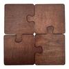 Solid Wood Drink Coasters Cute Puzzle Tea Cup Pads for Mugs and Glasses Home Gift Set