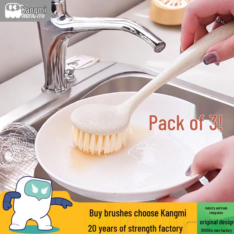 

Pot Brush 3-Piece Set for New Customers: Long-Handle Kitchen Cleaning Brushes