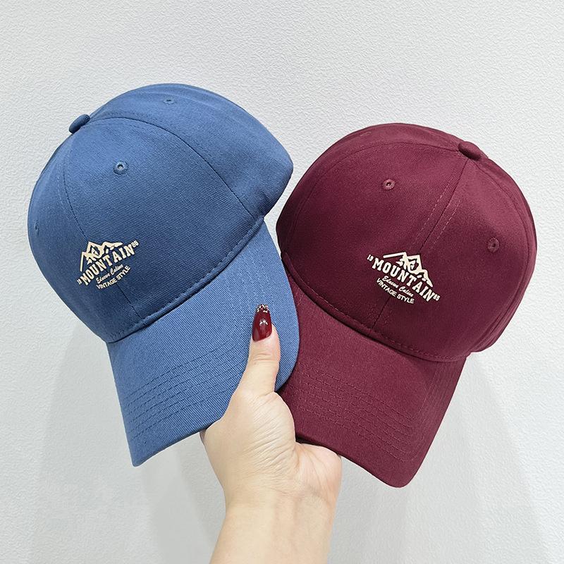 Unisex Cotton Caps Mountain Embroidery Vintage Baseball Cap Men Women Adjustable Casual Outdoor Streetwear Sports Sunscreen Hat