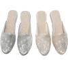 Slippers, flat-bottomed bag root embroidered cloth shoes with cheongsam 2025 spring and summer new women's shoes, sandals outside