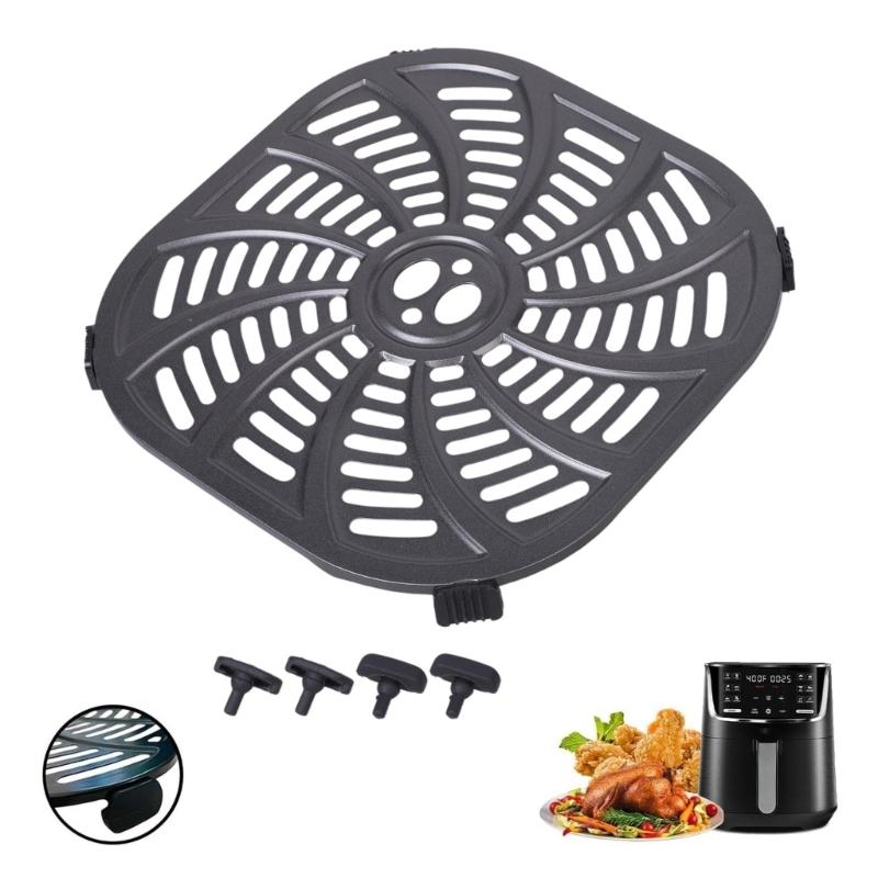 Air Fryers Pad Air Fryers Plate Square Air Fryers Tray Grilling Plate Multifunctional Cooking Tool for 6QT Air Fryers