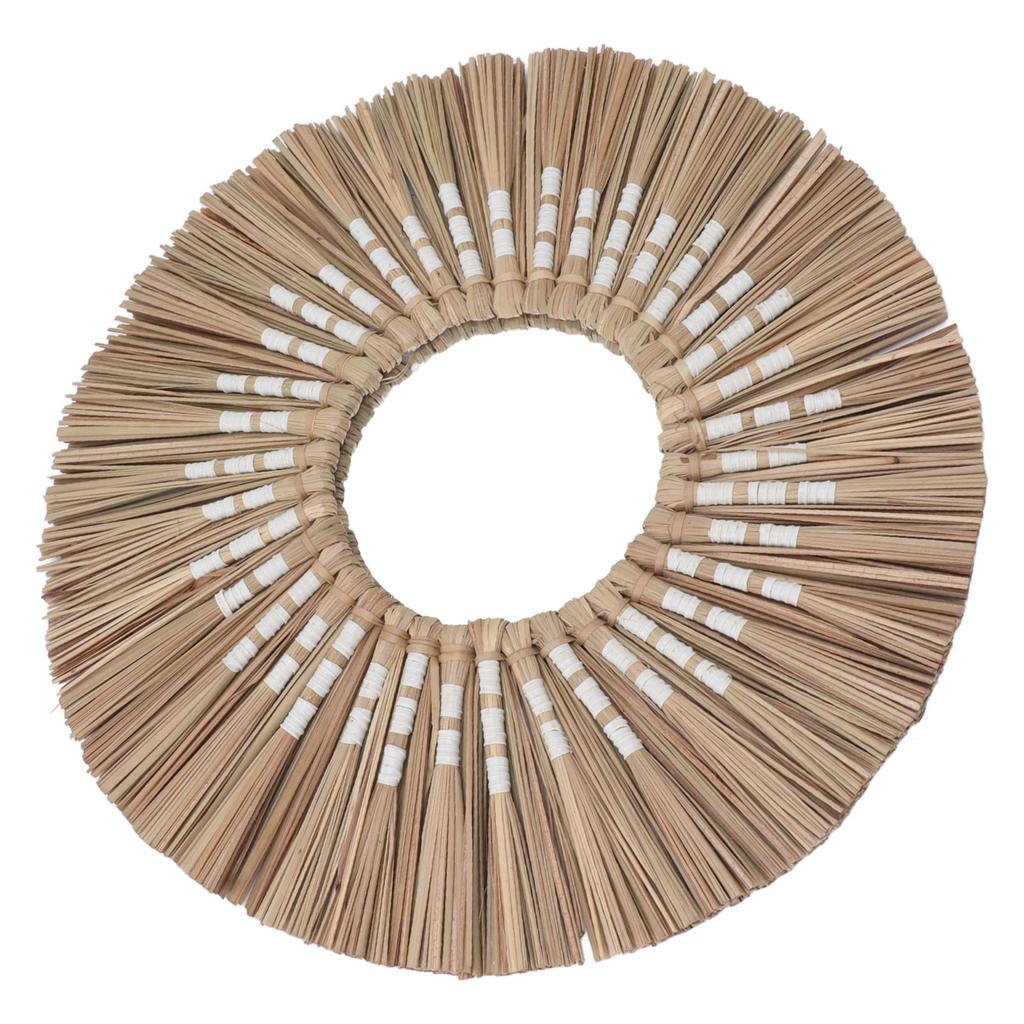 Seagrass Wall Mirror Hand Woven Decorative Round Seagrass Hanging Mirror for Entryway Bedroom Bathroom Original Color