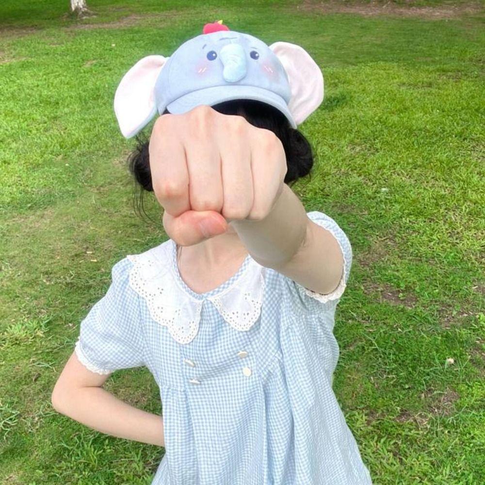 Cute Elephant Peaked Cap Y2k Sun Hat Korean Baseball Cap Duckbill Cap