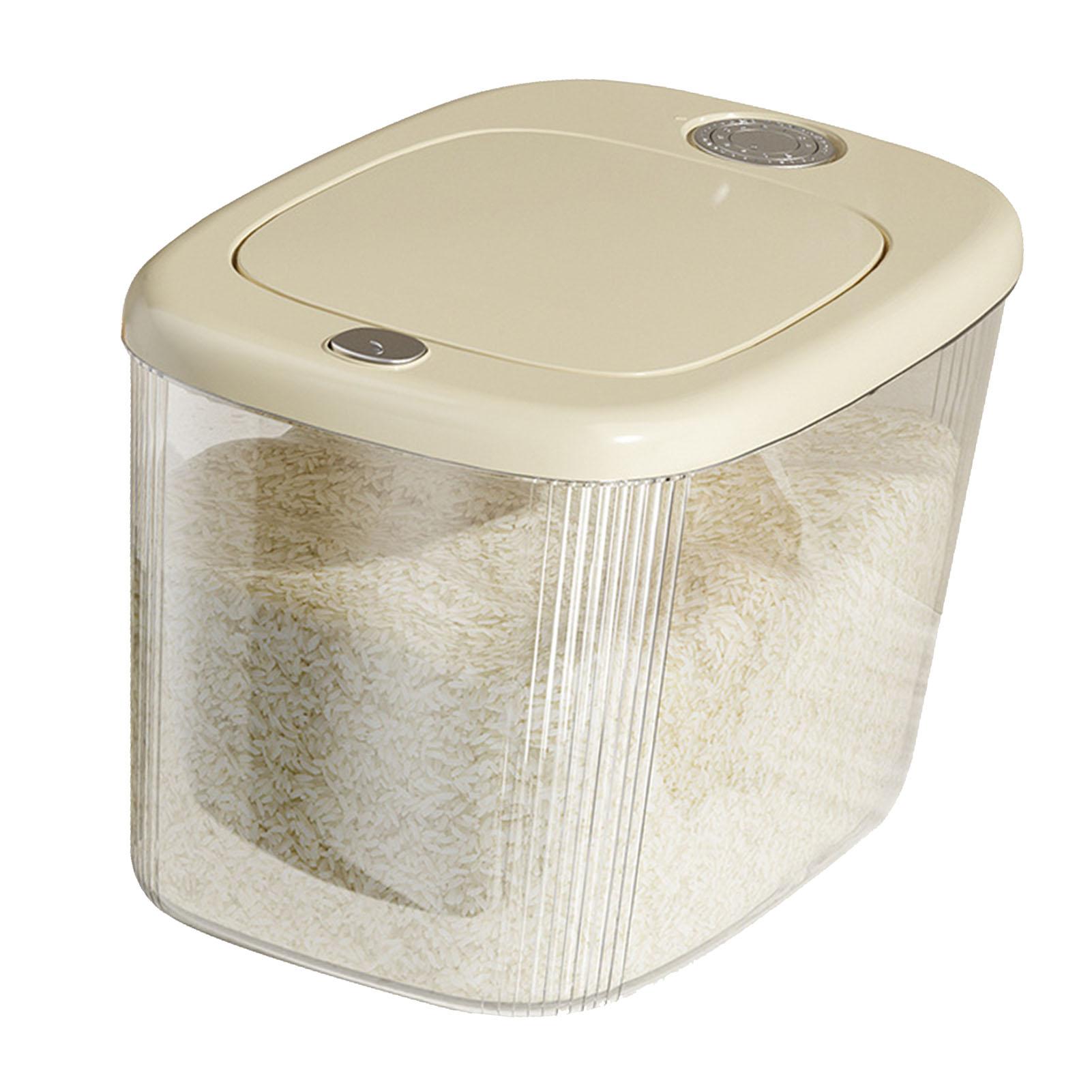 

Rice Storage Container Multipurpose Large Capacity Food Grade Rice Storage Bin for Kitchen Cream White L Large Cream White