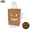 Wholesale Festival Party Gift Candy Packaging Bag Halloween Night Glow Kraft Paper Handbag Pumpkin Ghost Prints Trick or Treat